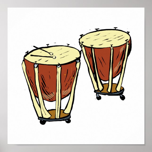 Timpani Two mit Mallets-Grafik Poster (Vorne)