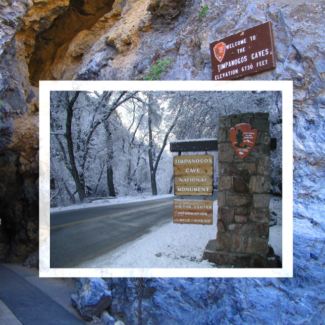 Timpanogos Cave National Monument Winter, Schild Postkarte (Von Creator hochgeladen)