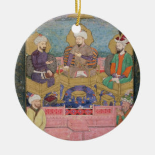 Timur (1336-1405), Babur (1483-1530, r.1526-30) Keramik Ornament