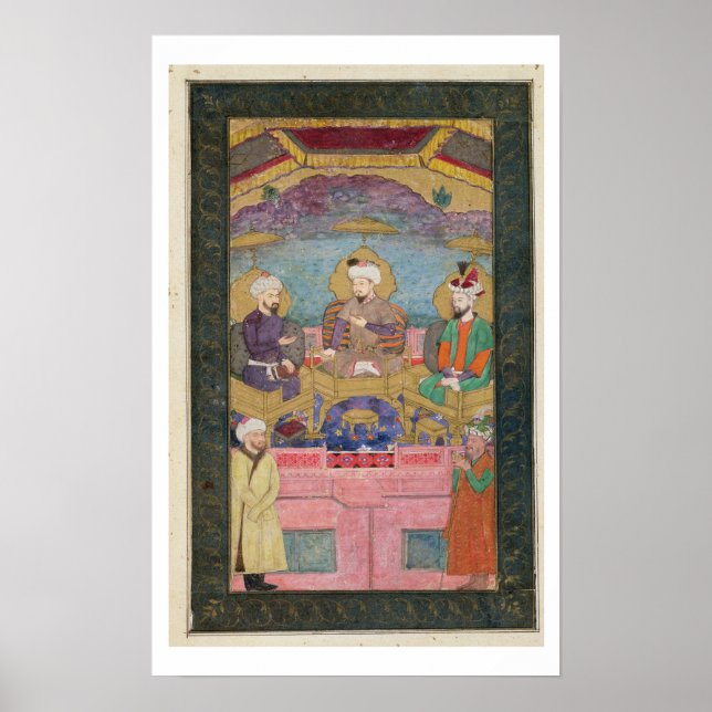 Timur (1336-1405), Babur (1483-1530, r.1526-30) un Poster (Vorne)
