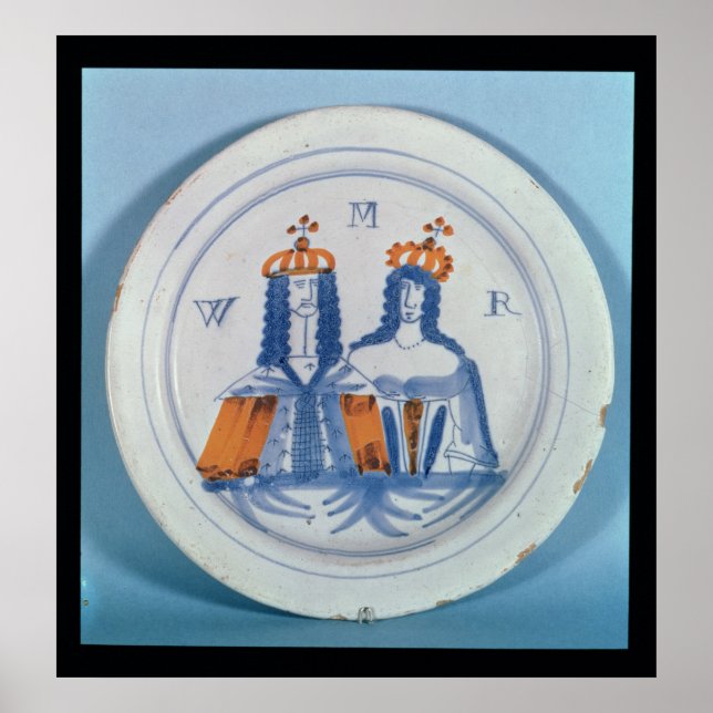 Tin-glazed erware plate, Lambeth, c.1689 Poster (Vorne)