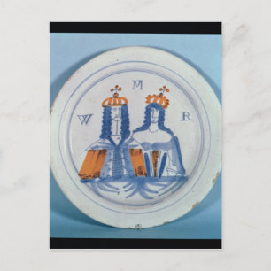 Tin-glazed erware plate, Lambeth, c.1689 Postkarte