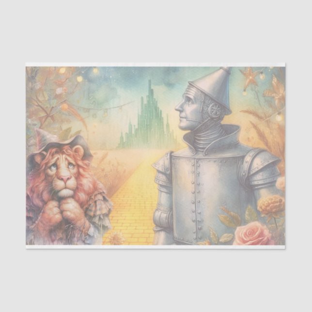Tin Man and Cofeils Lion Wizard von Oz Decoupage Seidenpapier (Vorderseite)