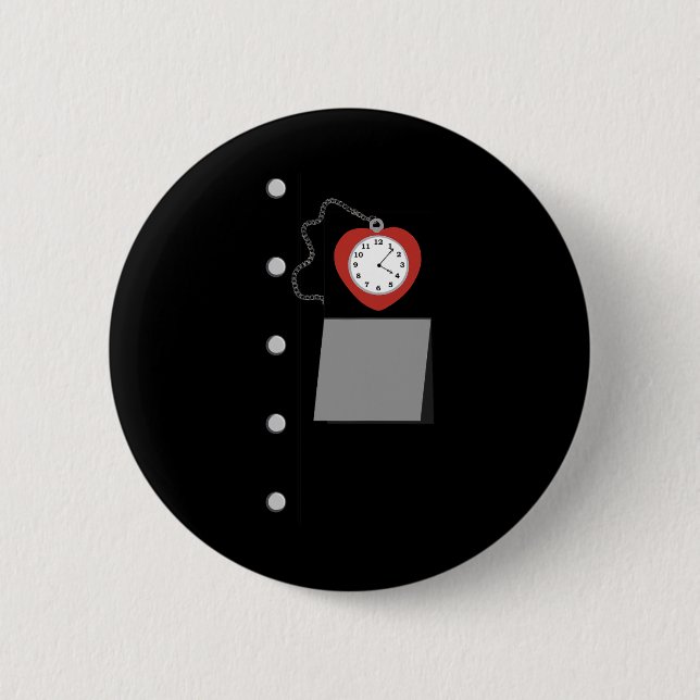 Tin Man Costume Halloween Zauberkünstler Oz Tinman Button (Vorderseite)