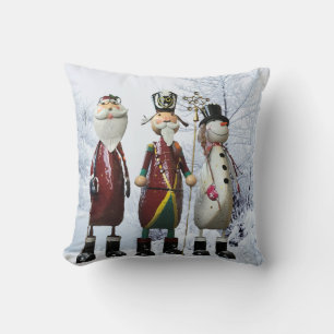 Tin Santa, Soldat und Schneemann Weihnachten Kissen