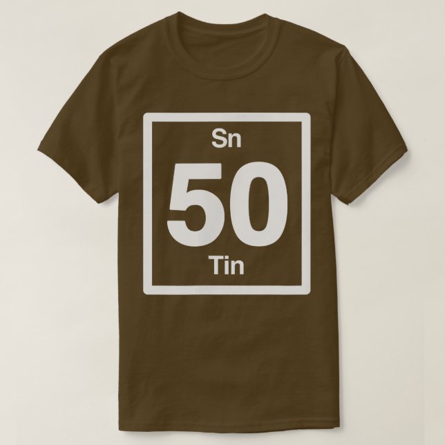 Tin Sn, Periodic Table Elements, 50th Birthday Sci T-Shirt (Design vorne)