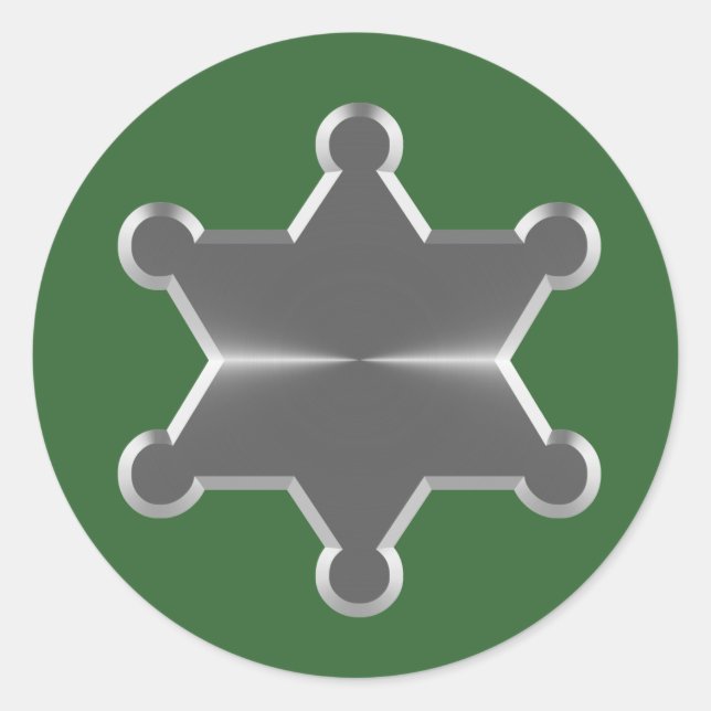 Tin Star Sheriff Runder Aufkleber (Vorderseite)