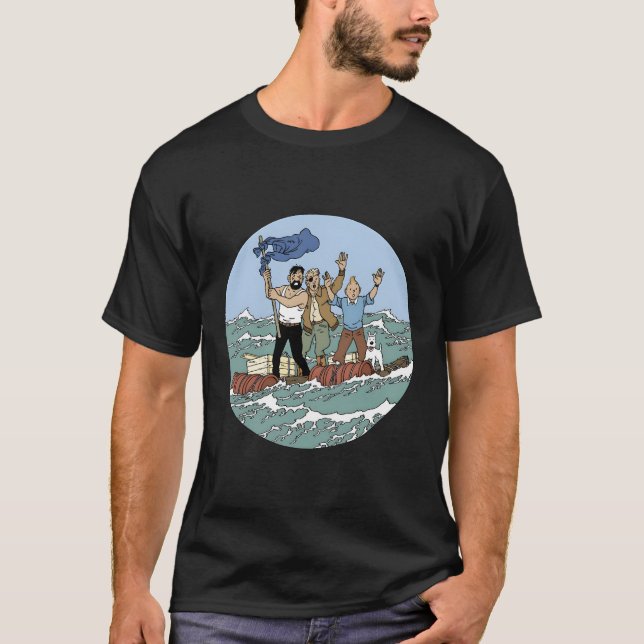 Tin-Tin-Sea-Abenteuer mit Captain Haddock T-Shirt (Vorderseite)