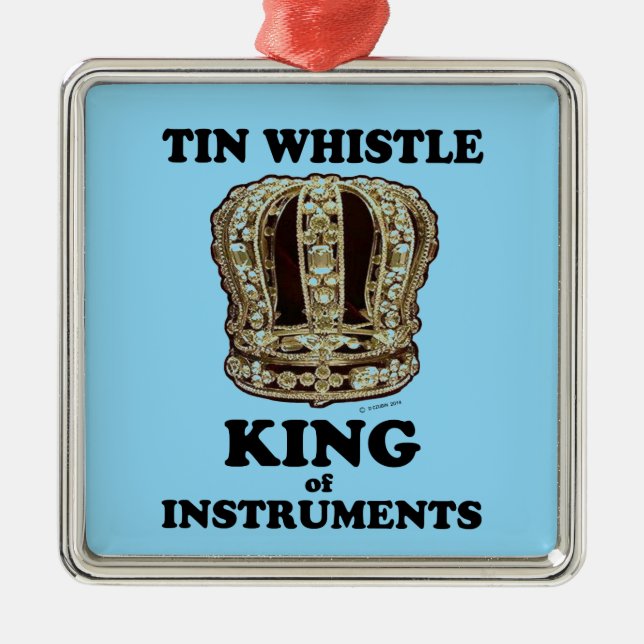 Tin Whistle King of Instruments Ornament Aus Metall (Vorne)