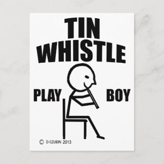 Tin Whistle Play Boy Postkarte