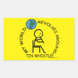 Tin Whistle - World Revolves Rund um die rechtecki Rechteckiger Aufkleber