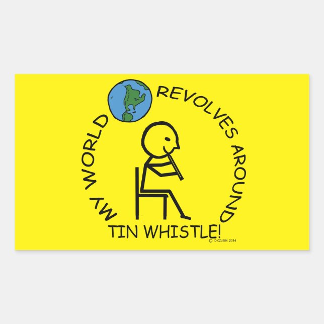 Tin Whistle - World Revolves Rund um die rechtecki Rechteckiger Aufkleber (Vorderseite)