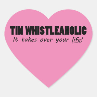 Tin Whistleaholic Life Heart Sticker