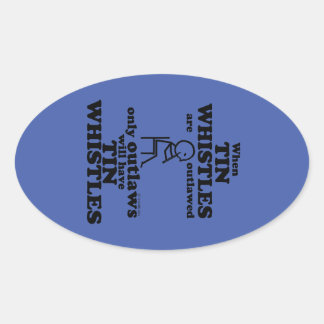 Tin Whistles Oval Sticker