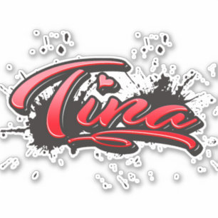 Tina red Heart Graffiti Aufkleber Sticker