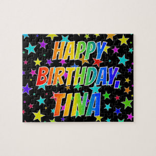 "TINA" Vorname, Spaß "GLÜCKLICHER BIRTHTAG" Puzzle