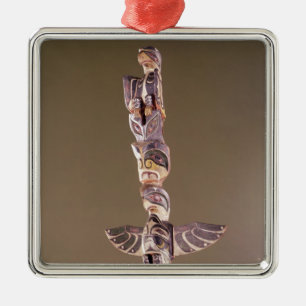 Tinglit Vogel-Clan-Totempfahl Silbernes Ornament