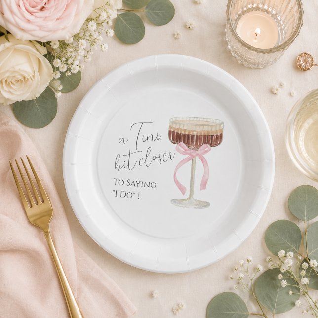 Tini Bit Closer Brautparty  Pappteller (Tini Bit Closer paper plates)