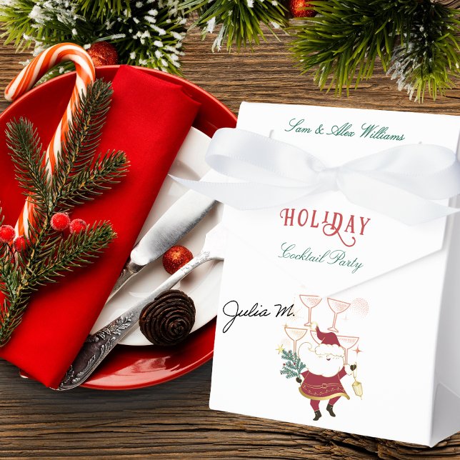 Tini Bit Merry Martini Büro Weihnachten Weihnachte Geschenkschachtel (Tini Bit Merry Martini Office Christmas Secret Santa White Elephant Holiday Party Cocktail Favor Box)