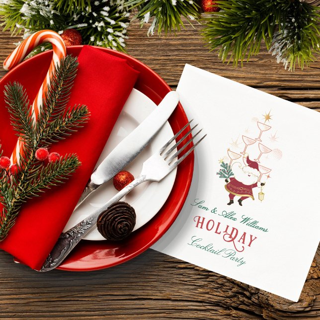 Tini Bit Merry Martini Büro Weihnachten Weihnachte Serviette (Tini Bit Merry Martini Office Christmas Secret Santa White Elephant Holiday Party Cocktail Napkins)