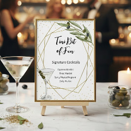 Tini Bit Of Fun Signature Cocktails Sign Poster