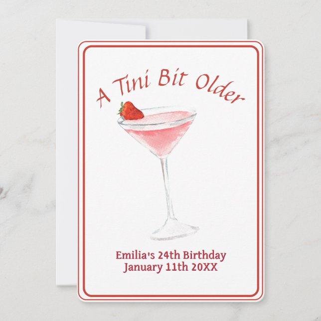 Tini Bit Older - Berry Drink Thema Einladung (Vorderseite)
