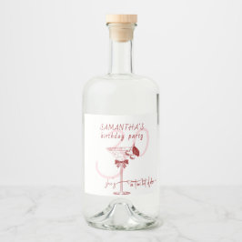 Tini Bit Older Bow Cherry Martini Geburtstag Willk Alkoholflaschenetikett