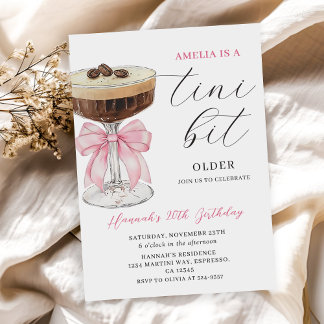 Tini Bit Older Chic Espresso Martini Geburtstag Einladung