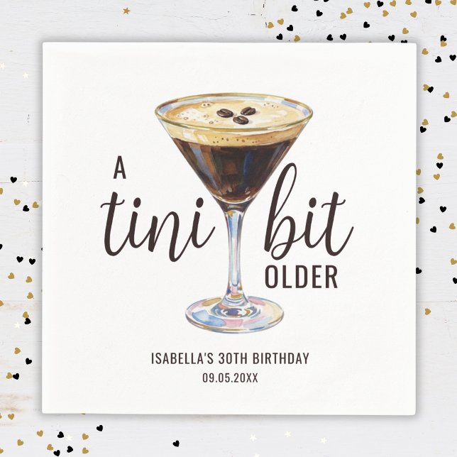 Tini Bit Older Espresso Martini Cocktail Geburtsta Serviette (Von Creator hochgeladen)