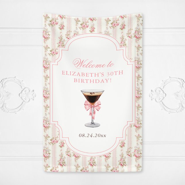 'Tini Bit Older Espresso Martini Coquette Geburtst Banner (Von Creator hochgeladen)