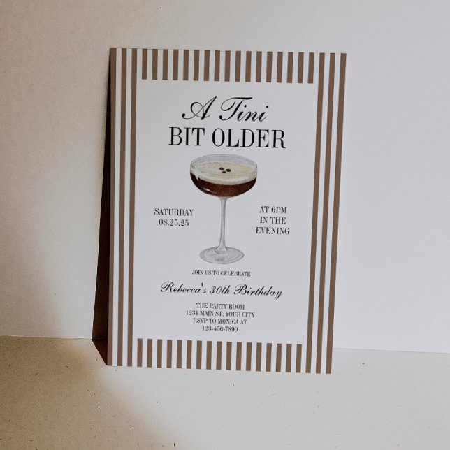 Tini Bit Older Espresso Martini Geburtstag Einladung (Tini Bit Older Espresso Martini Birthday Invite)