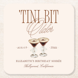 'Tini Bit Older Espresso Martini Geburtstag Rechteckiger Pappuntersetzer