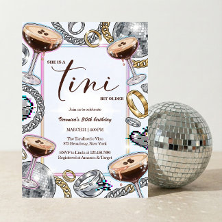 Tini Bit Older Espresso Martini Glam Geburtstag Einladung
