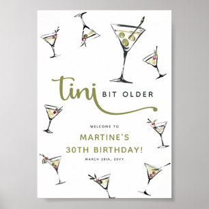 'Tini Bit Older' Martini Cocktail Erwachsenengebur Poster