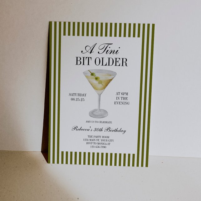 Tini Bit Older Martini Geburtstag Einladung (Tini Bit Older Dirty Martini Birthday Invite)