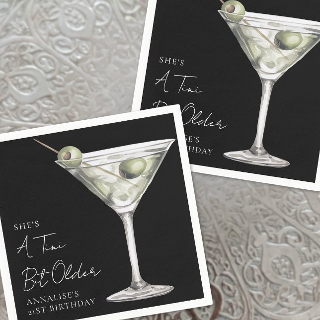 Tini Bit Older Martini Geburtstag Serviette (Tini Bit Older Martini Birthday Napkins)