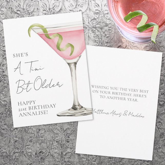 Tini Bit Older Martini Happy Birthday Karte (Tini Bit Older Martini Happy Birthday Card)
