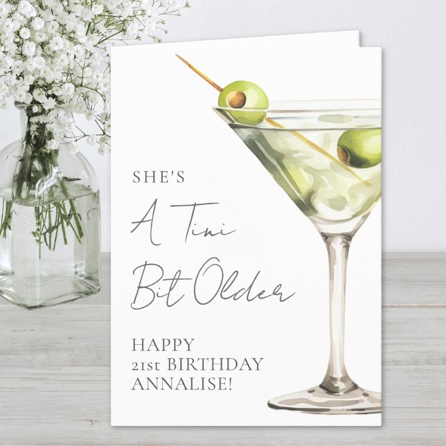 Tini Bit Older Martini Happy Birthday Karte (Tini Bit Older Martini Happy Birthday Card)