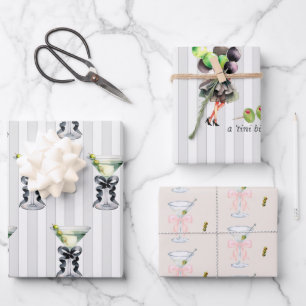 Tini Bit Older   Martini Themed Geburtstag Geschenkpapier Set