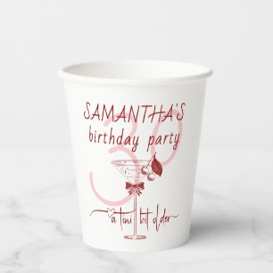 Tini Bit Older Modern Bow Cherry Martini Geburtsta Pappbecher