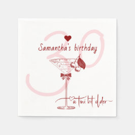 Tini Bit Older Modern Bow Cherry Martini Geburtsta Serviette