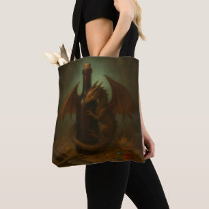 Tini Dragon umarmt eine Weinflasche Fantasiekunst