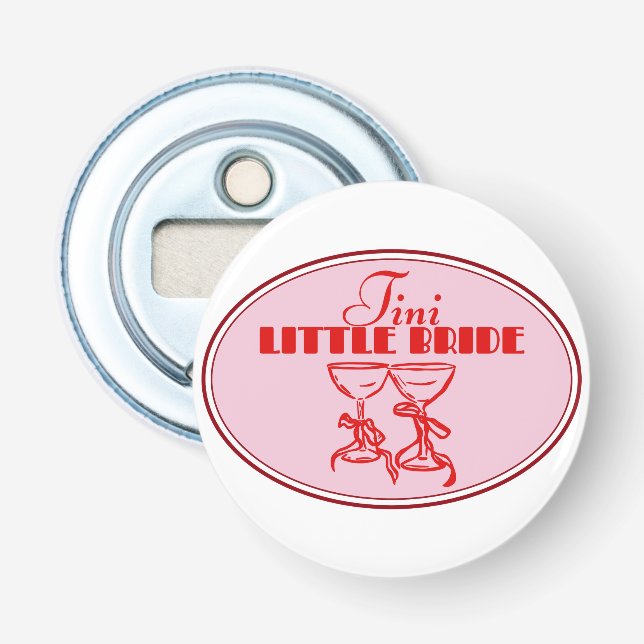 Tini Little Bride Design | Rosa Martini-Glas Flaschenöffner (Vorderseite)