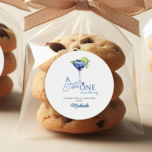 Tini One auf dem Weg Wasserfarbe Martini Babydusch Runder Aufkleber