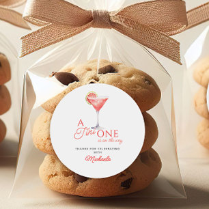 Tini One auf dem Weg Wasserfarbe Martini Babydusch Runder Aufkleber