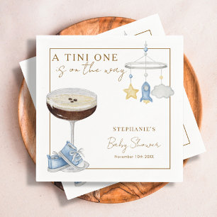 Tini One Blue Espresso Martini Boy Babyparty Serviette