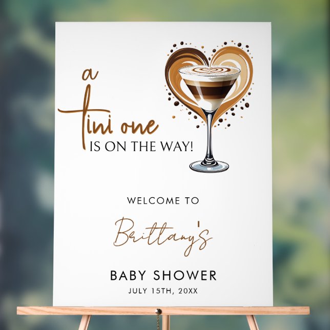 Tini One Espresso Martini Babydusche Willkommen Acrylschild (Neutral)