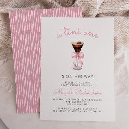 Tini One Espresso Martini Pink Girl Baby Shower Einladung