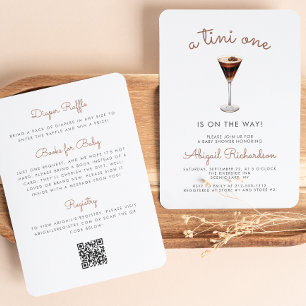 Tini One Espresso Martini QR Code Babyparty Einladung