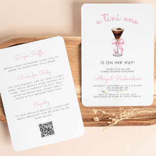 Tini One Espresso Martini QR Code Mädchen Baby Sho Einladung